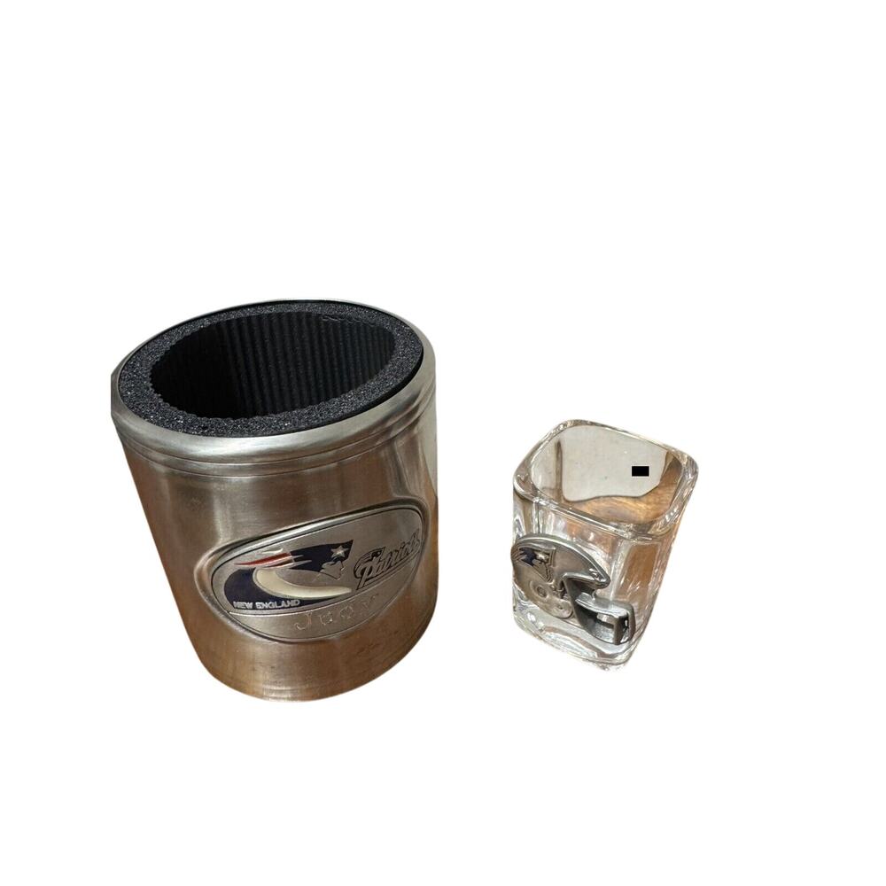 New England NFL Patriots Stainless Steel Can Cooler Shot Glass